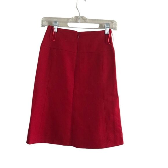 J Crew Red Wool Skirt Size 0 - Picture 3 of 9